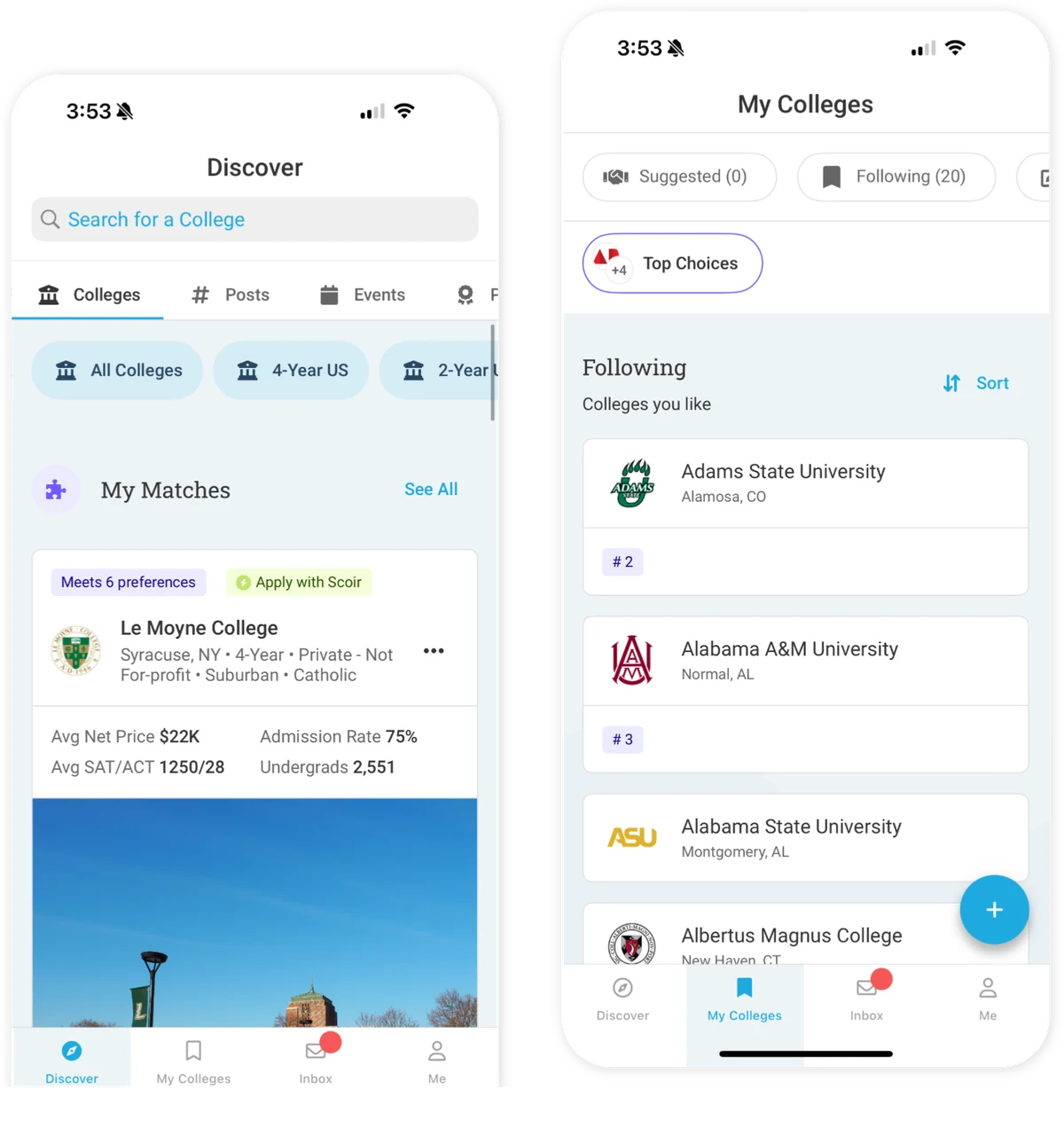 Apply with Scoir on mobile
